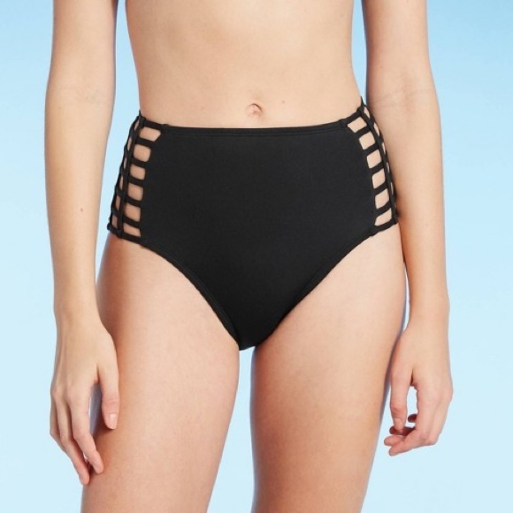 NWOT Shade&Shore High Waisted Caged Bikini Bottom